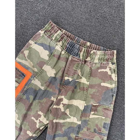Adidas x Ivy Park Camo Cargo Pants Mens Size Small Utility Preppy Orange Stripes